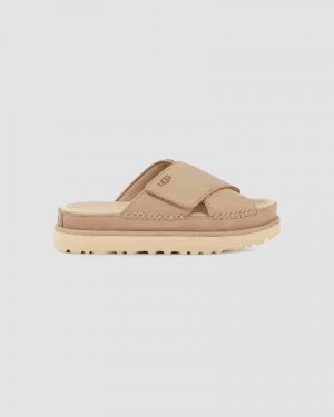 Sandalias UGG Goldenstar Cross Slide Mujer Marrones | COH8565A